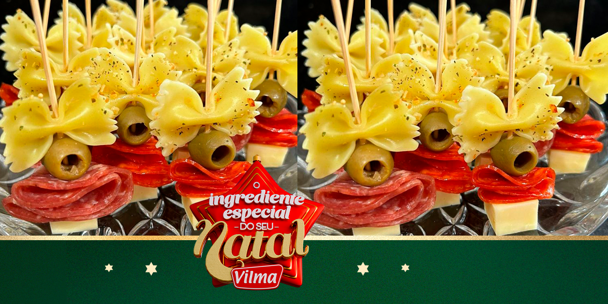 Espetinho de frios natalino (massa prática)