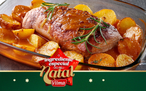 Lombo ao molho de laranja com batatas