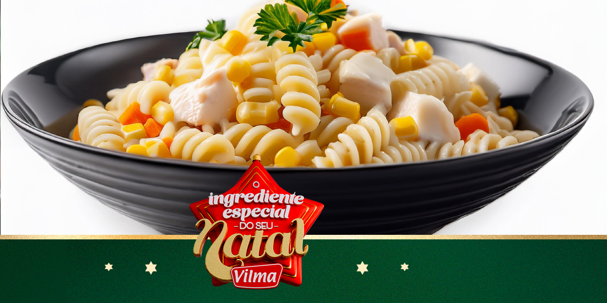 Salada de macarrão Vilma com bacalhau (massa prática)