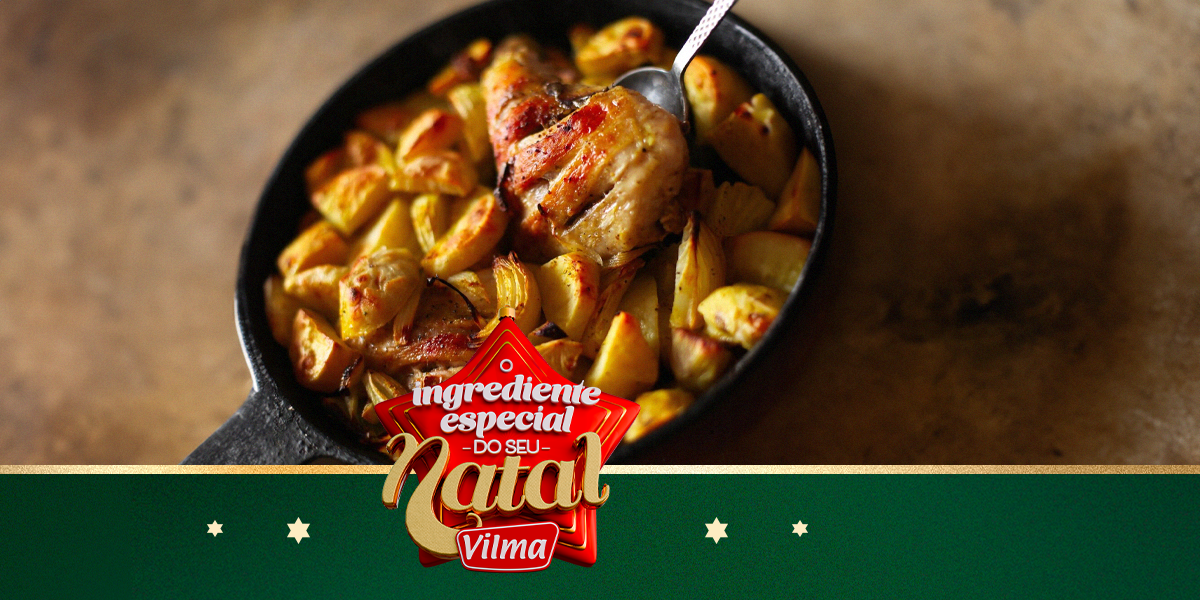 Frango assado com batatas