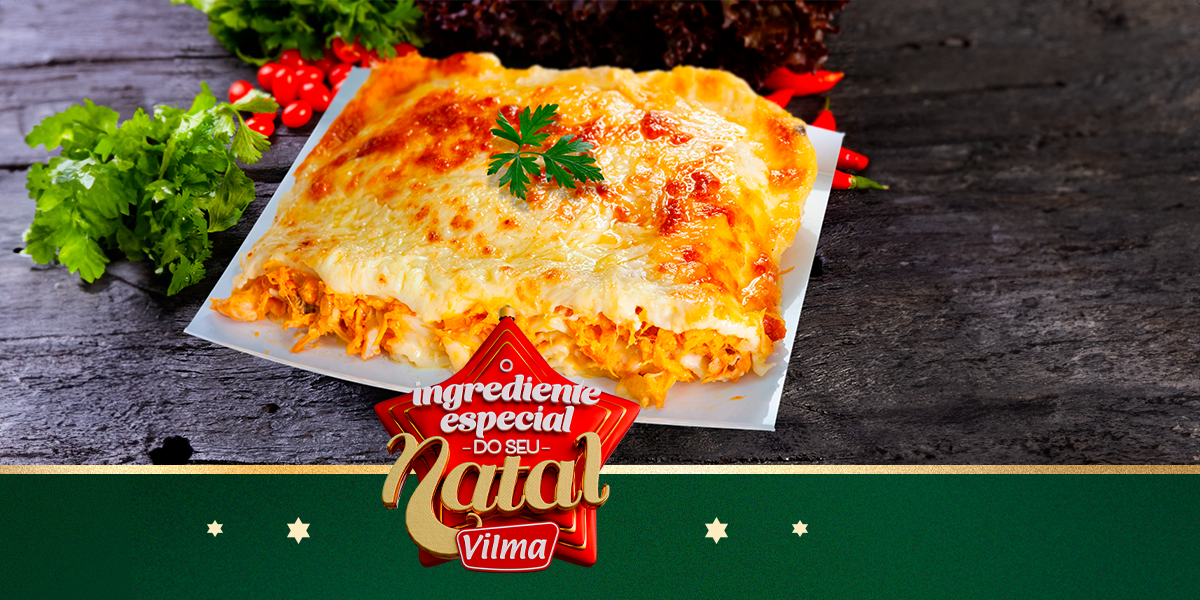 Lasanha cremosa de frango (massa prática)