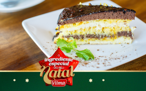 Torta Natalina de chocolate com maracujá e biscoito Moon