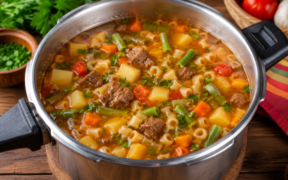 Sopa de legumes com macarrão ( massa pratica)