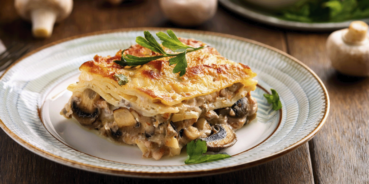 Lasanha de Peixe com Cogumelos Mistos